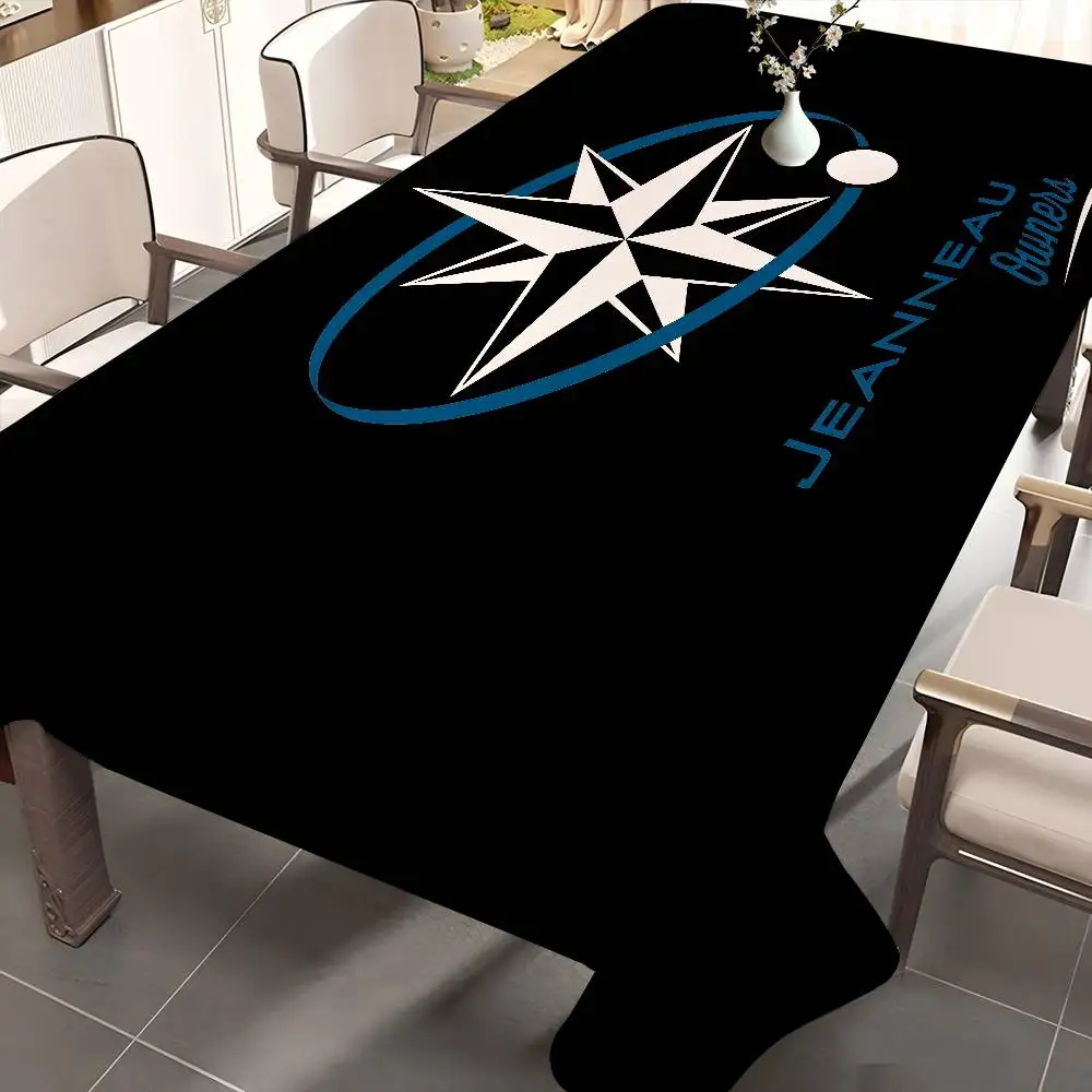 J-JEANNEAU logo Washable TableCloth for Wedding Party Dining Banquet Decoration Luxuriou Table Table Protector Cloth