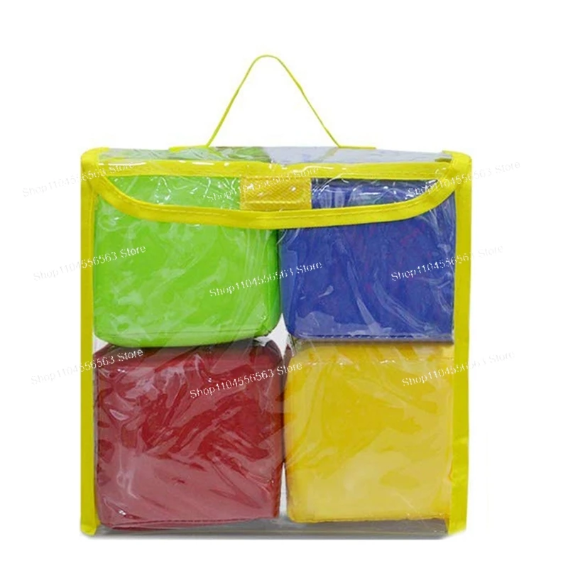 مجموعة ألعاب تعليمية DIY (4 قطع) - مكعبات تكديس إسفنجية، مربعات الجيب، جيوب الصور ونرد اللعب #1