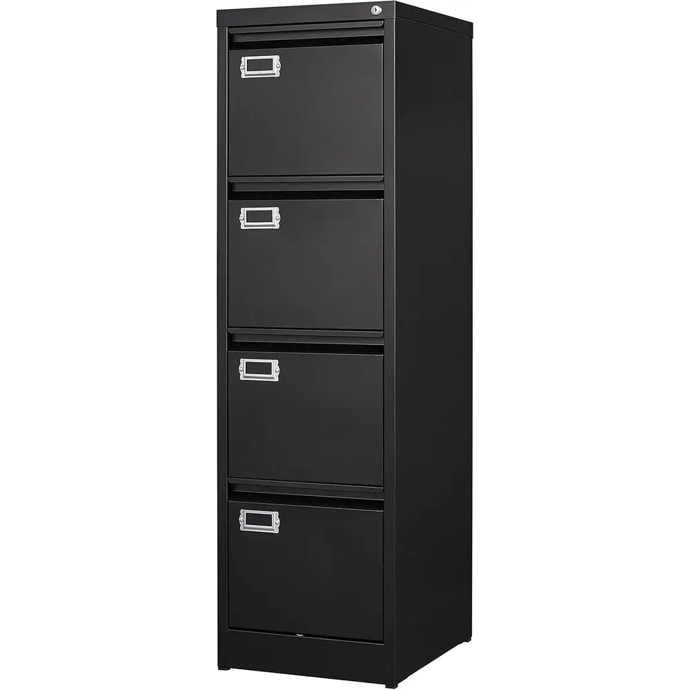 

Metal Cabinet with Lock, Suitable for A4/Legal Size Files, Assembly Required, Black, 4 Drawers