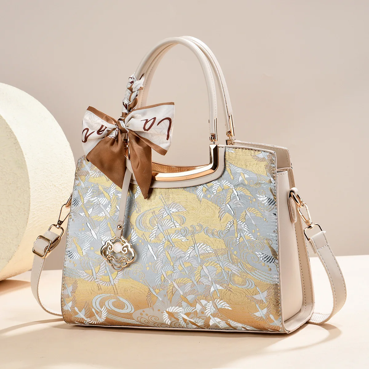 

2026 New Elegant Women Shoulder Bag Fashion Leather Chinese Large Capacity Embroidered Handbag Bags For Mommy Daily Use
