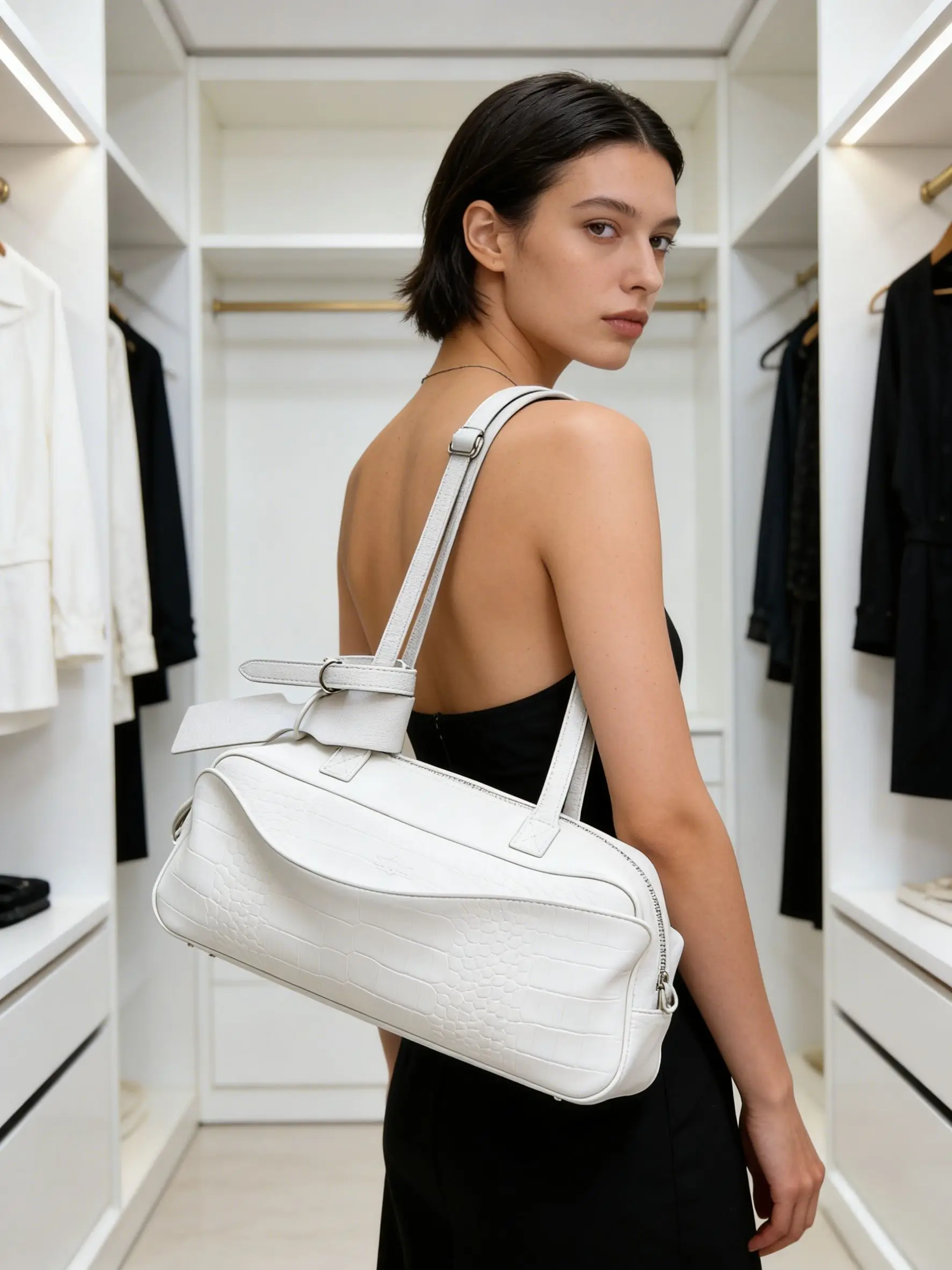 

Новая сумка через плечо в форме шара для боулинга из натуральной кожи, большая вместимость, женская сумка, роскошный дизайн.