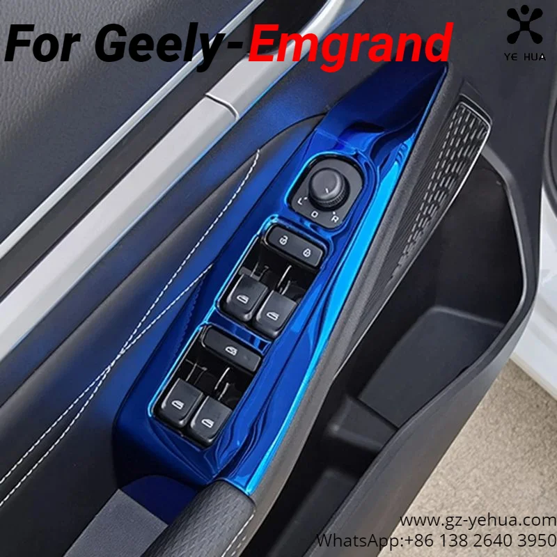 For GEELY EMGRAND 2022-2025 Decorative Stickers on the Door Switch Glass Lifting P Automobiles Parts Accesorios Para Auto Tools