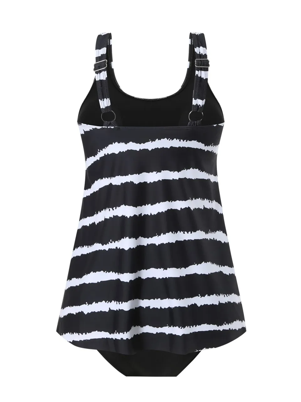 مخطط مطبوعة Tankini Strappy ملابس السباحة 2025 المرأة قطعتين تنورة الشاطئ ملابس السباحة الإناث الاستحمام لباس سباحة بحر