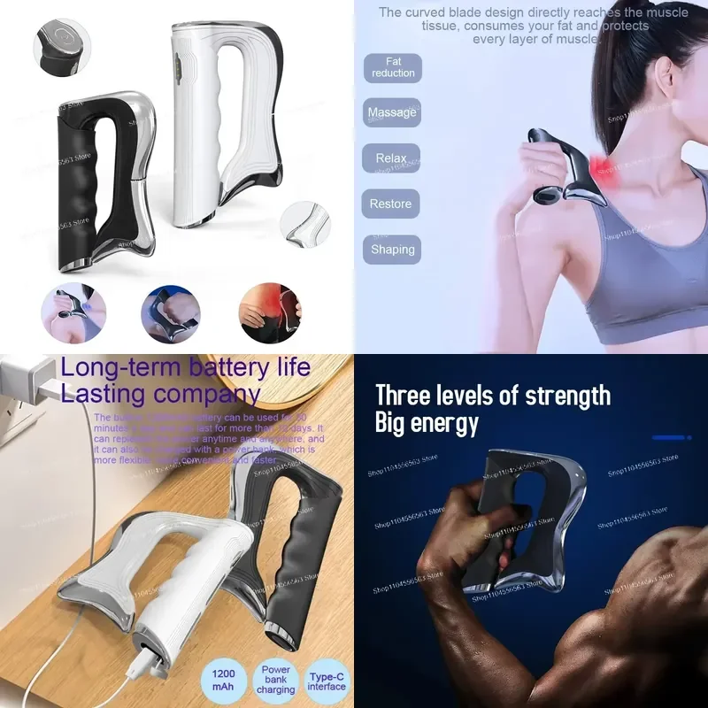 3 Levels Electric Guasha Scraper EMS Muscle Therapy Massager IASTM Massage Tool Adjustable Speed Deep Muscle Fascia Massager