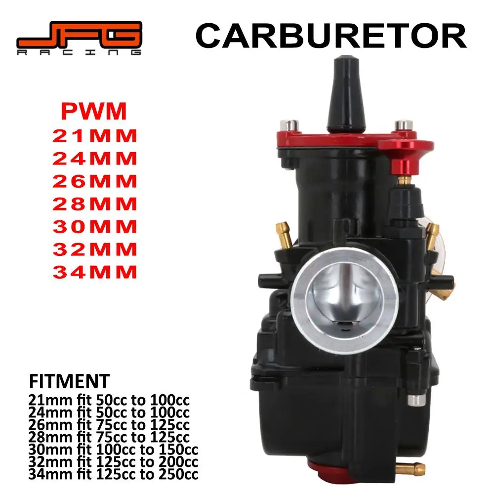 21 24 26 28 30 32 34mm Carburetor Universal For Mikuni Maikuni PWK Scooters ATV With Power Jet Dirt Bike Motorcycle Parts Black