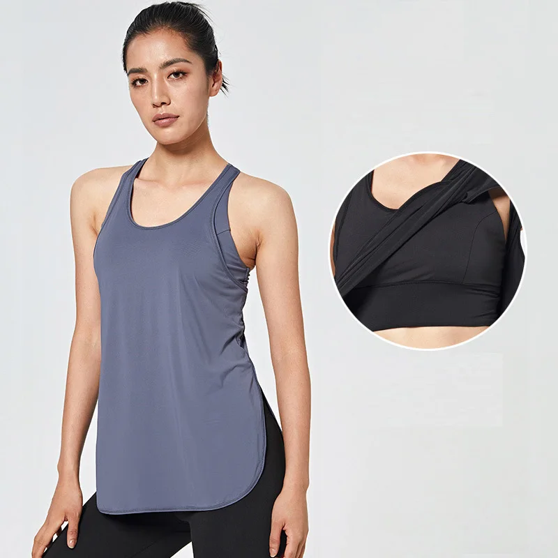 

Women Sport Tank Tops Loose Yoga Tops Racerback Yoga Vest Quick Dry Workout Sport Tops For Women Fitness Running Yoga T-Shirts