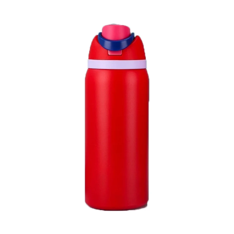 JUSTINLAU Draagbare 19/24/32oz Thermosbeker Vacuümfles Fruitmok Riemfles RVS Reistuit Warm & Koud Houdende Waterfles