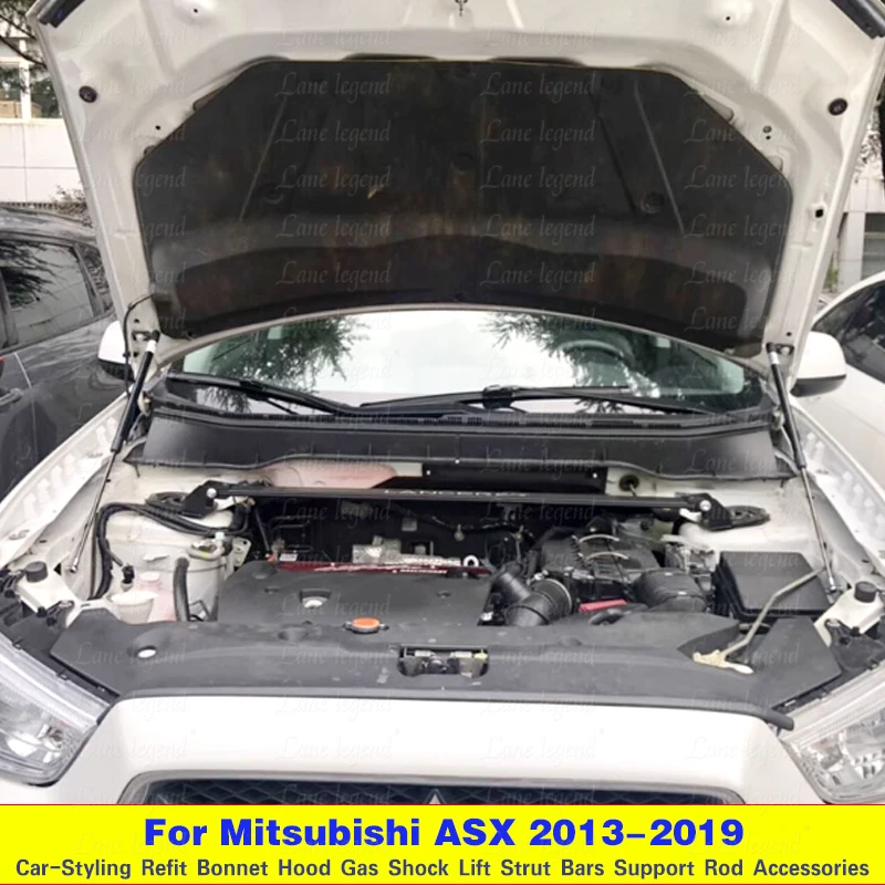 For Mitsubishi ASX Outlander Sport 2013-2019 Black Engine Cover Supporting Rod Hydraulic Hood Support Poles Gas Springs