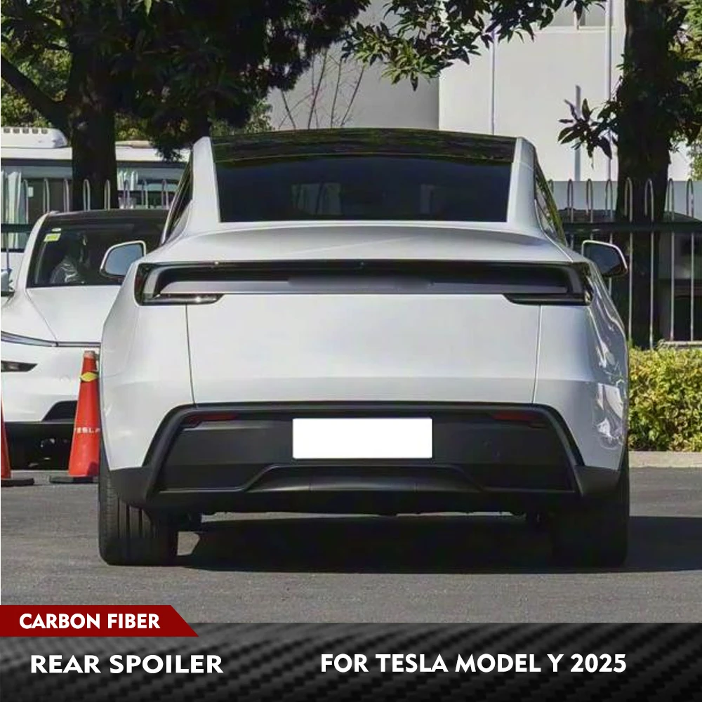 

For Tesla Model Y 2025 Carbon Fiber Car Rear Trunk Racing Spoiler Wing Car Rear Boot Lid Spoiler Wing Lip Car Accessories