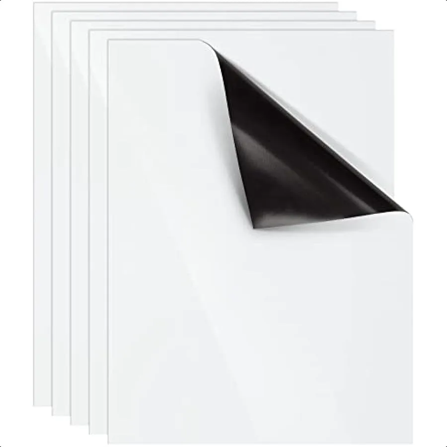 

5 Pack Magnetic White Boards Dry Erase Whiteboard Sheets for Refrigerator Office and Home Perfect for Notes toDo Lists and More