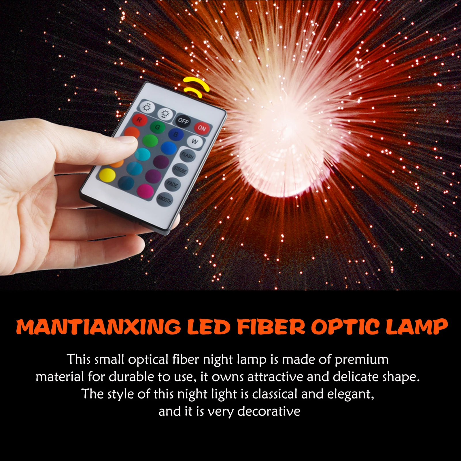 

1 set 1 Set Of Remote Control Led Decorative Light Optical Fiber Night Lamp For Home Bedroom Desk Decor Tabletop Light