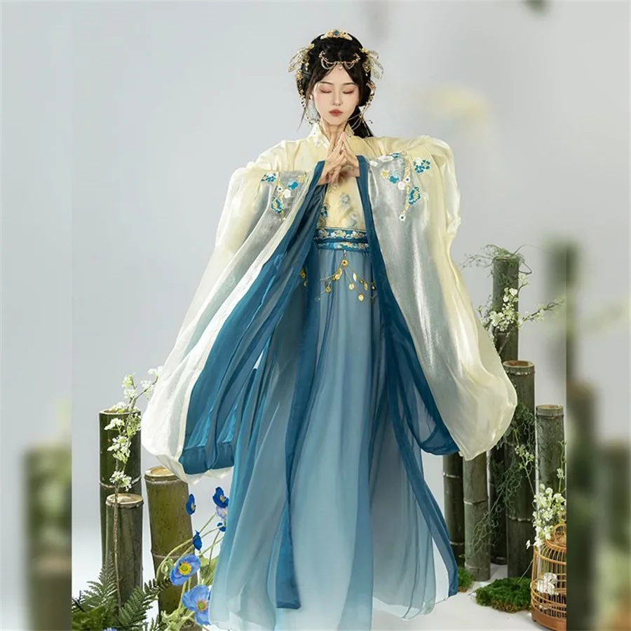 

Ancient Traditional Chinese Clothing Women Vintage Elegant Fairy Hanfu Dress Set Song Dynasty Female Sweet Dance Stage Costumes