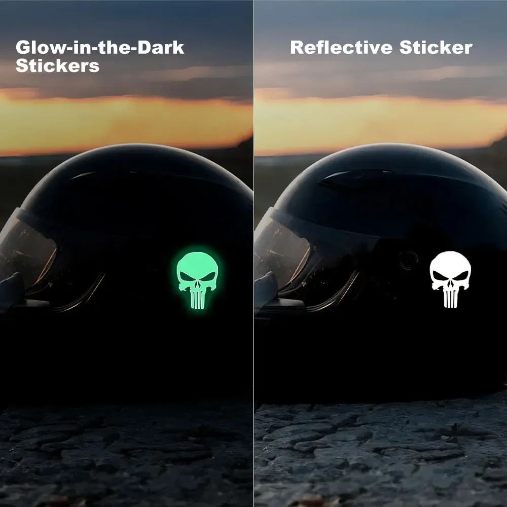 

1 шт., светящаяся наклейка с головой черепа, водостойкий шлем, топливный бак, обтекатель, наклейка для украшения мотоцикла, аксессуары для мотоциклов