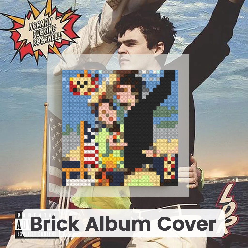 

L-Lana Del Rey Moc Building Blocks Mural Brick Assembly Pixel Art Wall Decorative Painting Ornament Music Gift