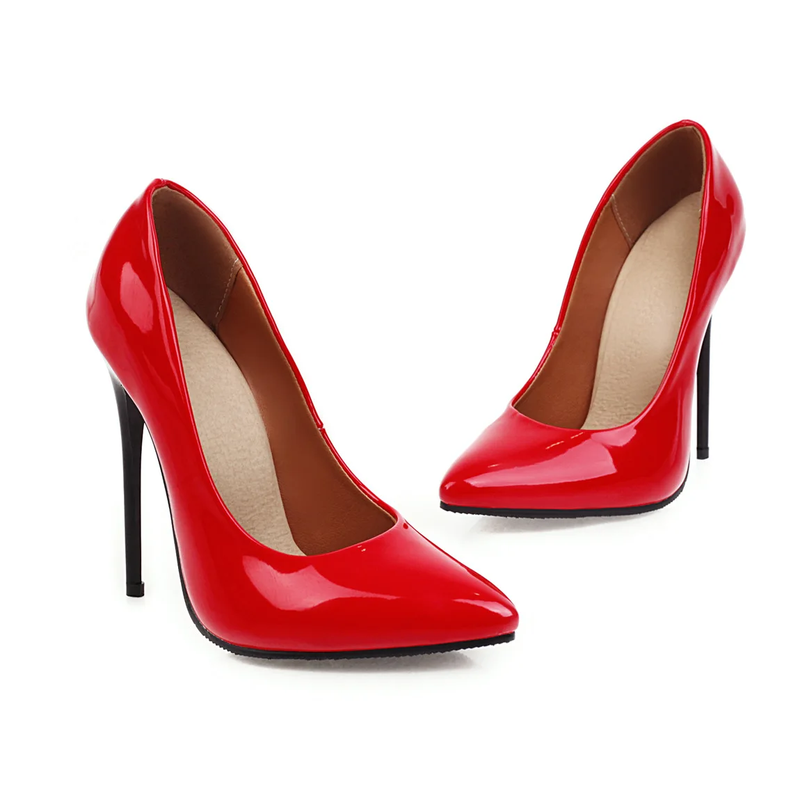 

7.5cm Large size women's high heels trend leather elegant women's low heels luxurious white matte classic pointed high heels