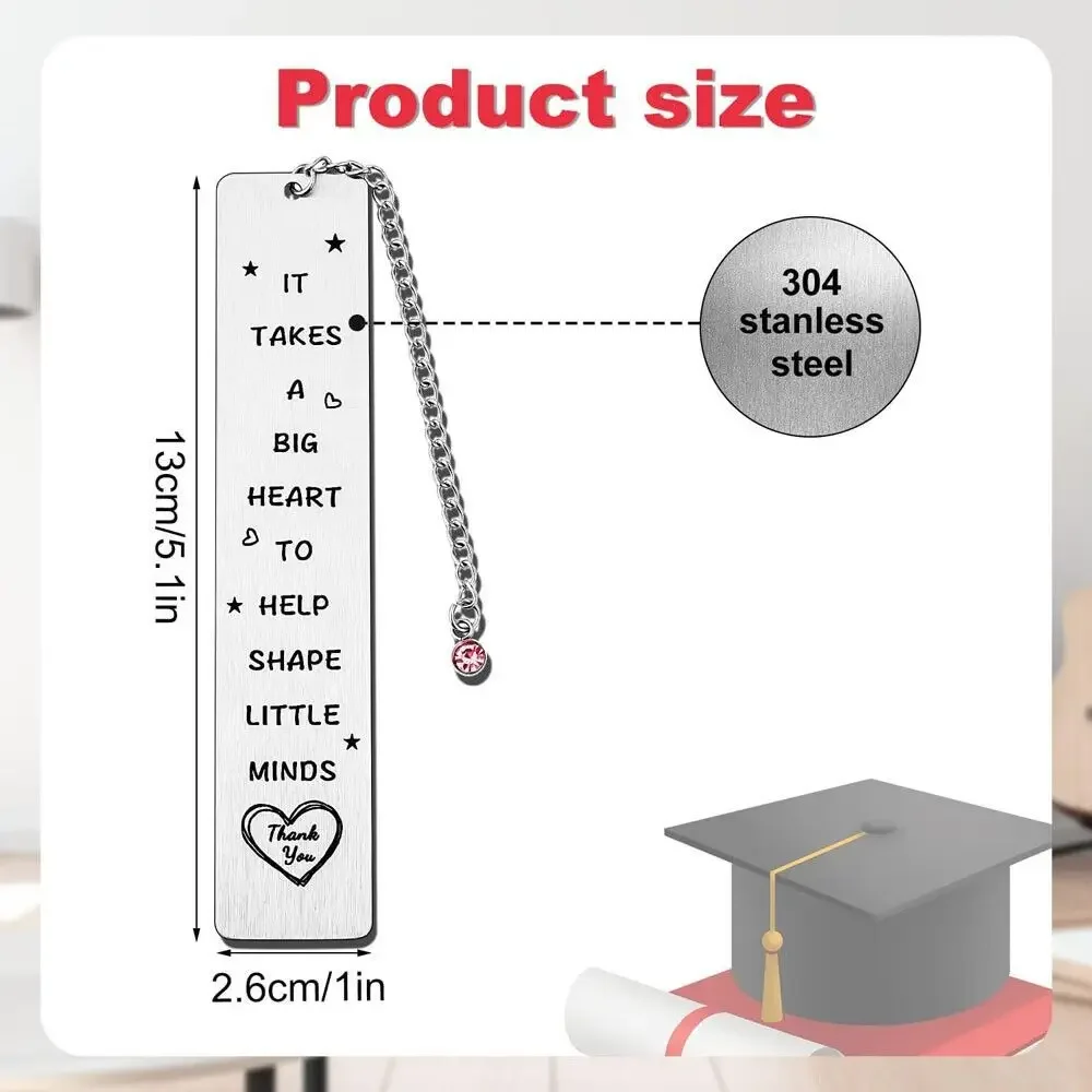 علامات كتب من الفولاذ المقاوم للصدأ ، أدوات شكر للمعلمين المبدعين ، إشارات مرجعية جميلة للطلاب ، جوائز المكاتب ، إشارات الكتب ، 1: