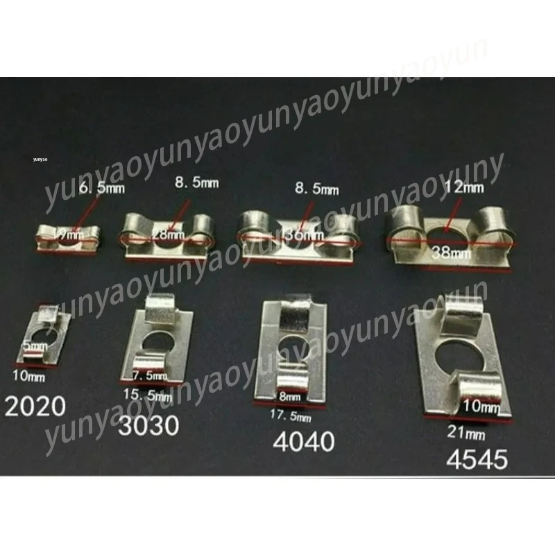 50PC/LOT M6/M8/M12 Spring Elastic Connectors 2020 3030 4040 4545 Series Aluminum Profile Built-in Fitting Fasteners