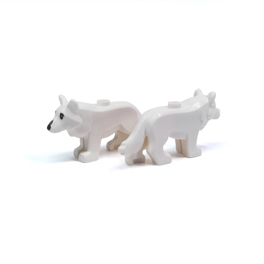 Animales del zoológico mundo cabra lobo Animal bloques de construcción juguetes adornos de escritorio ladrillos regalo para niños