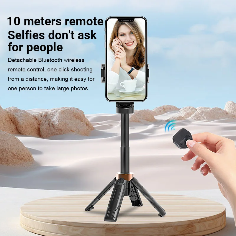 Portable Phone Holder Auxiliary Handle Tripod Selfie Stick Bluetooth Remote Control for iPhone Vlog Livestreaming Photography