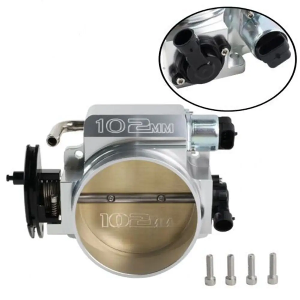 Sliver 102mm Billet Throttle Body with TPS IAC Sensor for GMC Gen LS1 LS2 LS3 LS6 LSX