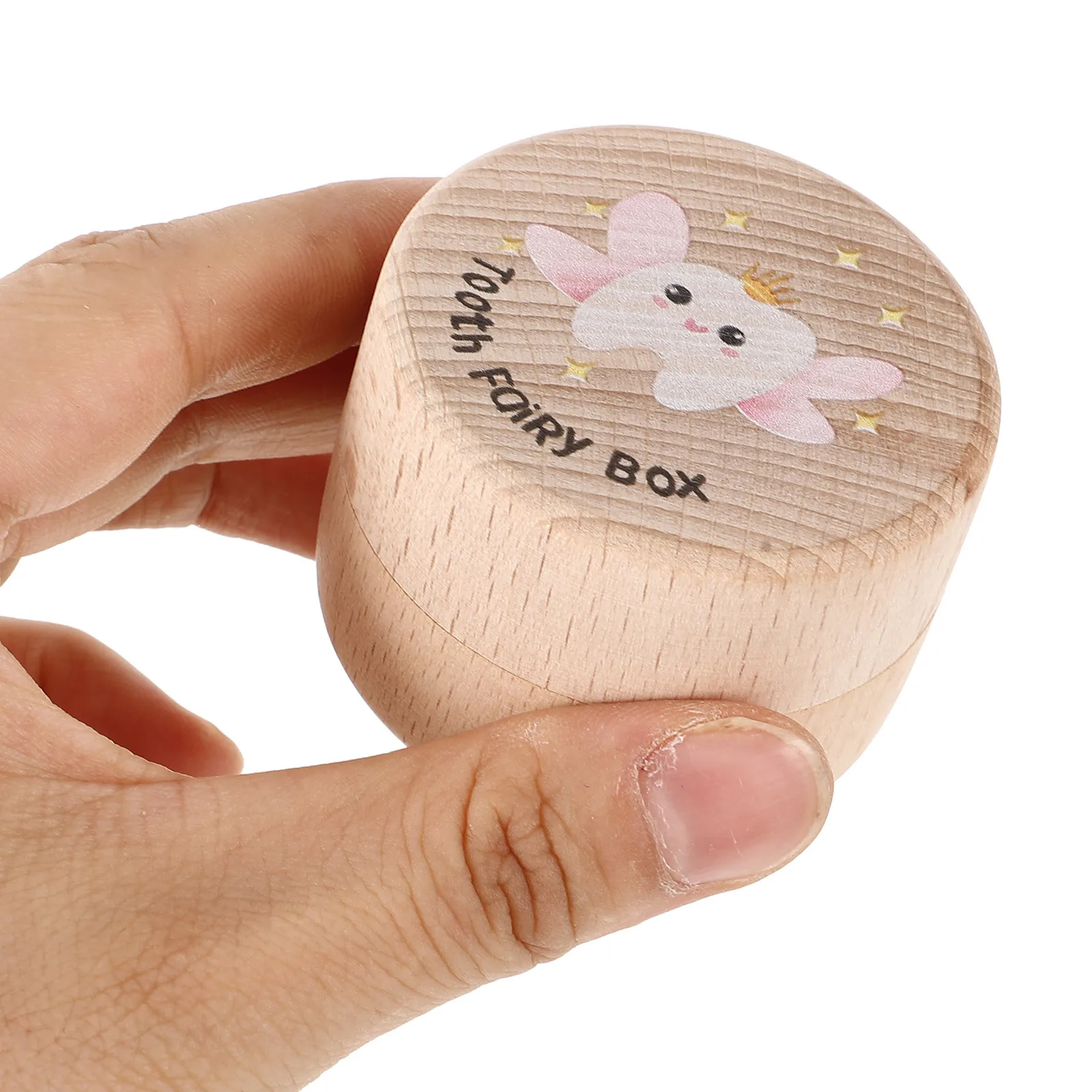 Baby Tooth Box Wooden Large Capacity Smooth Safe Craftsmanship Kids First Tooth Holder Fetal Hair Storage Box Teeth