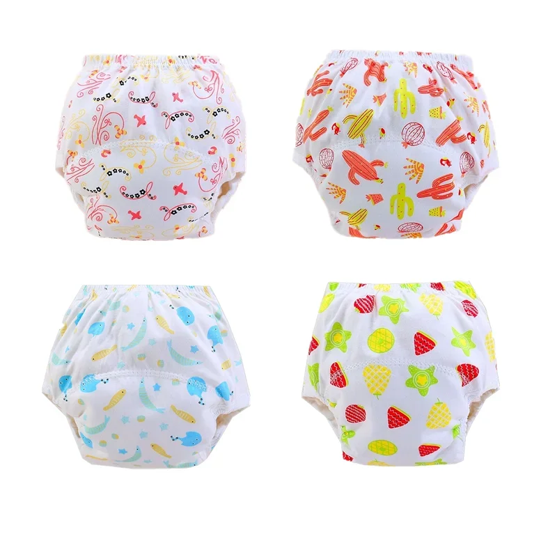 4Pc/Lot 3layers  Baby Diapers Reusable Training Pants Washable Cloth Diapers Nappy Underwear