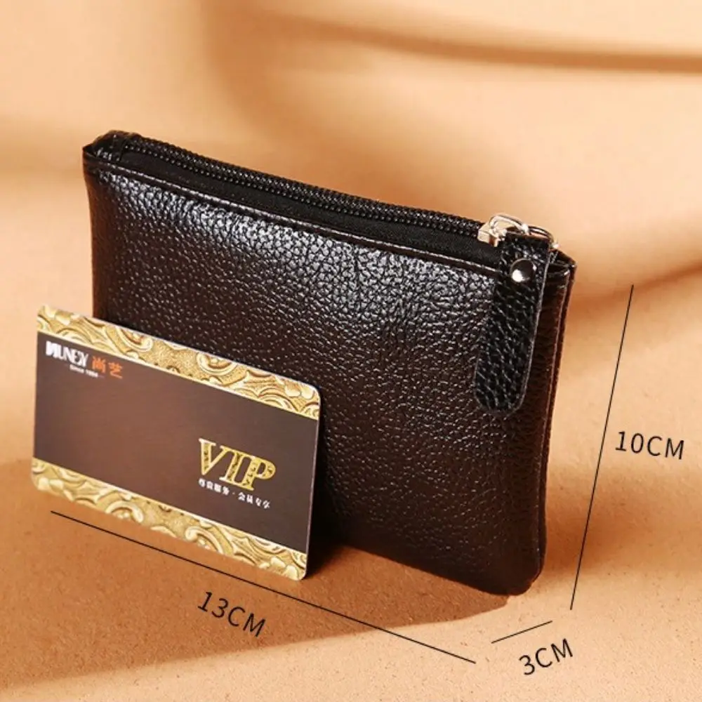 Zipper Classic Lychee Pattern PU Leather Coin Purse Business Money Clutch Purse Pouch Women Men Wallet ID Card Case
