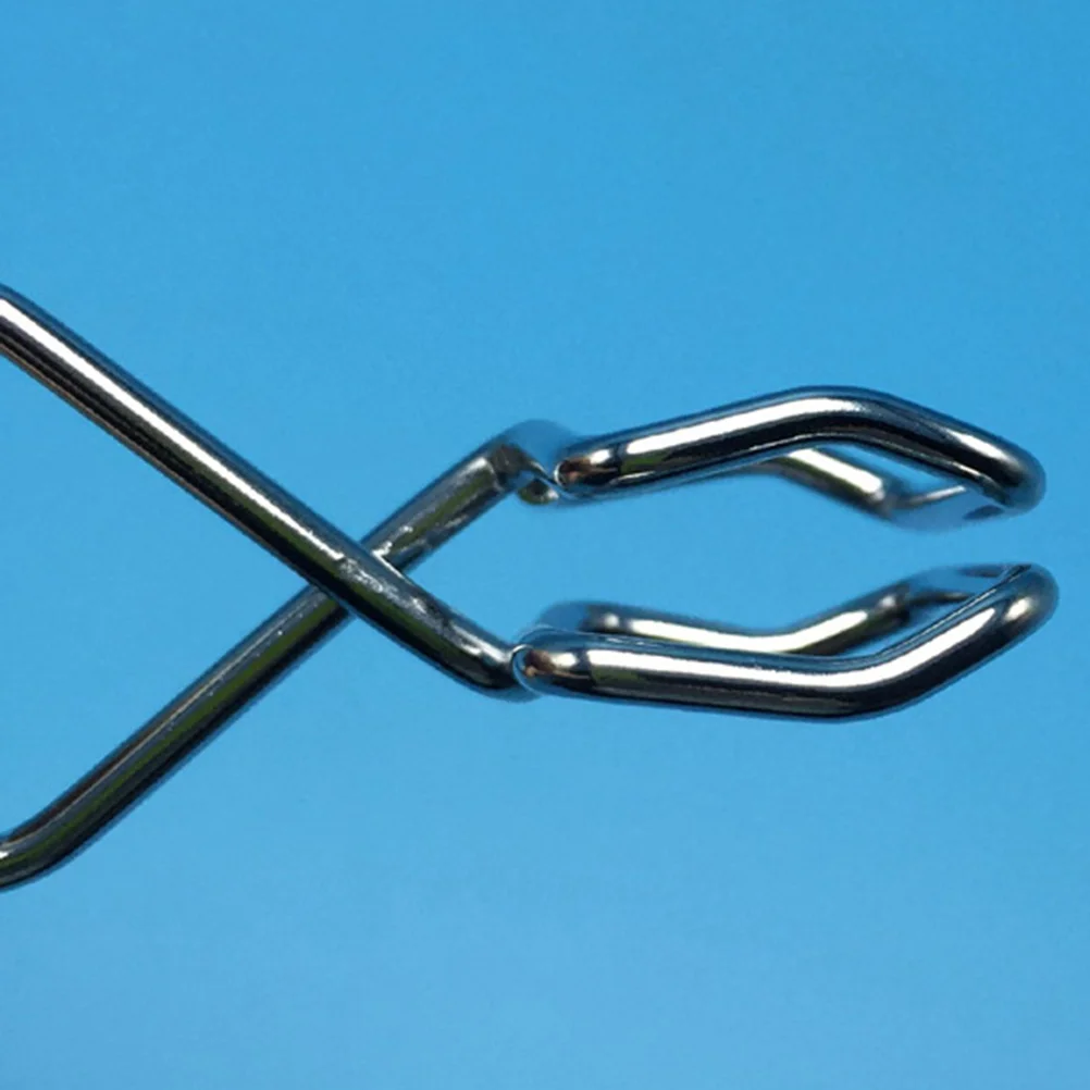 Test Tube Clamp Silver Small Size High Temperature Resistant Scientific Self Closing Spring Structure Supply