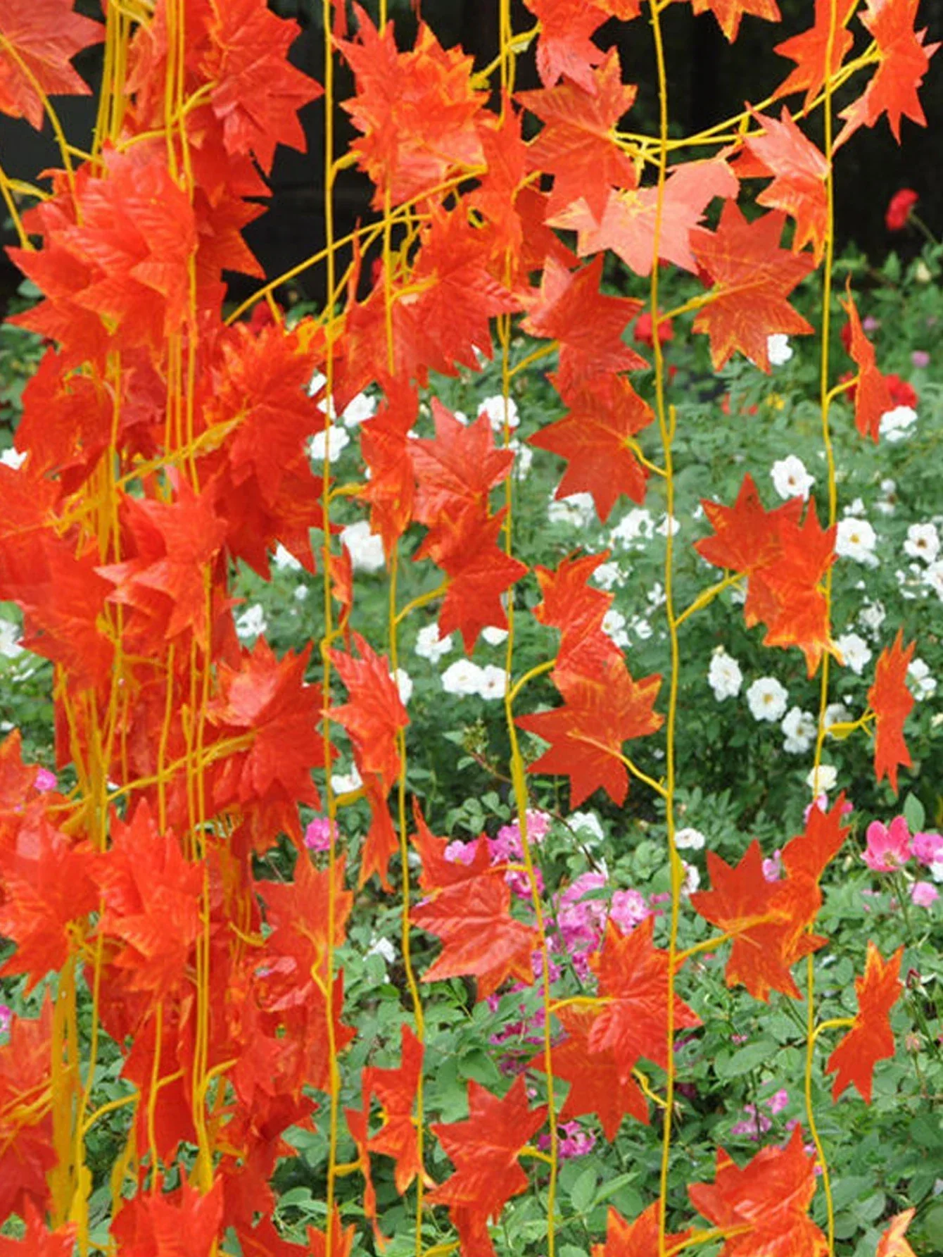 2,3 m künstliche Ahornblätter Schnur Herbst Ahornblatt Girlande der Pflanzen Weihnachts garten innen für Hochzeits feier Wohnkultur