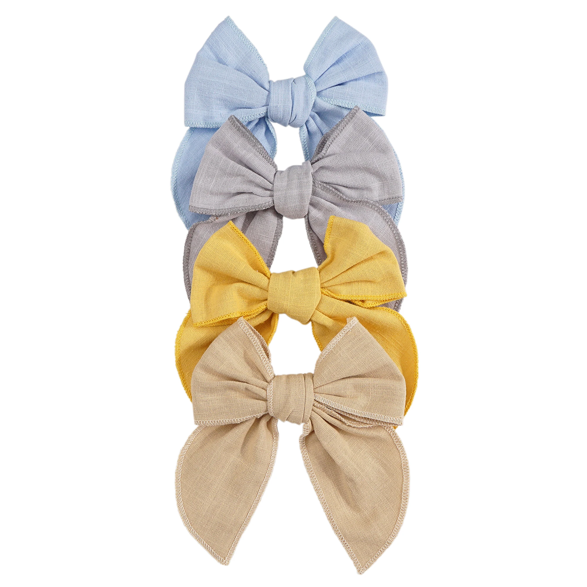 5Inch Girls Women Linen Bow Hair Clips Big Sailor Bow Barrettes Baby Kids Hairgrips Hair Bows Accessories Headwear