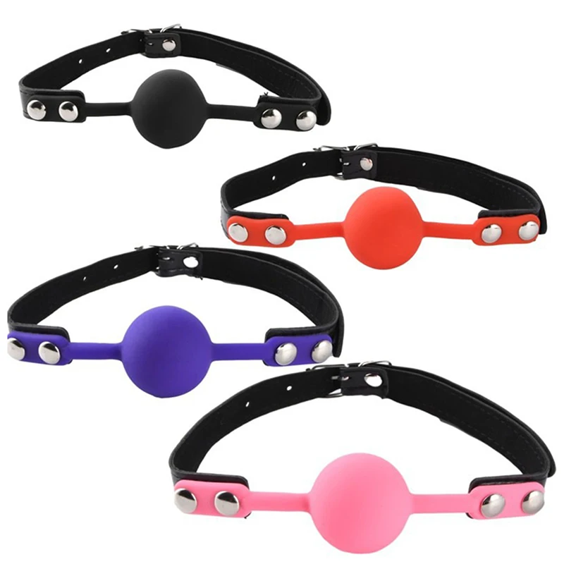 4 Colors Soft Silicone Gag Ball Woman Sexy Gag Oral Fetish Sex Toys For Couples BDSM Oral Fixation Bondage Restraints Erotic Toy