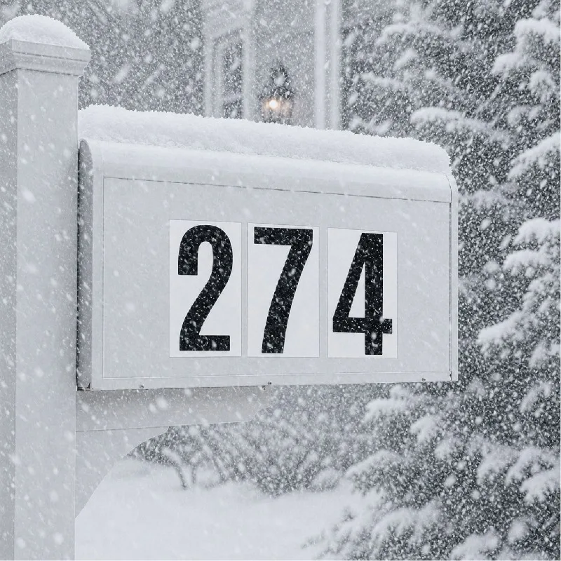 4 Inch Antifreeze Waterproof Mailbox Numbers Stickers Outside Strong Self-Adhesive House Numbers Decals for Door Signs Trucks