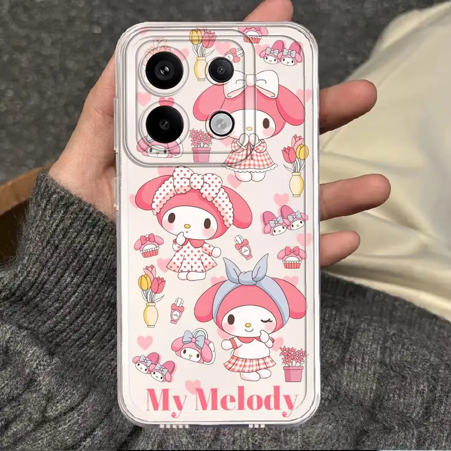 Sanrio Hello Kitty Melody Clear Phone Cover Phone Case for Xiaomi Redmi Note 14 Pro Plus 9 A1 A2 A7 A3x 11S 12S 10S 11 13 12 10