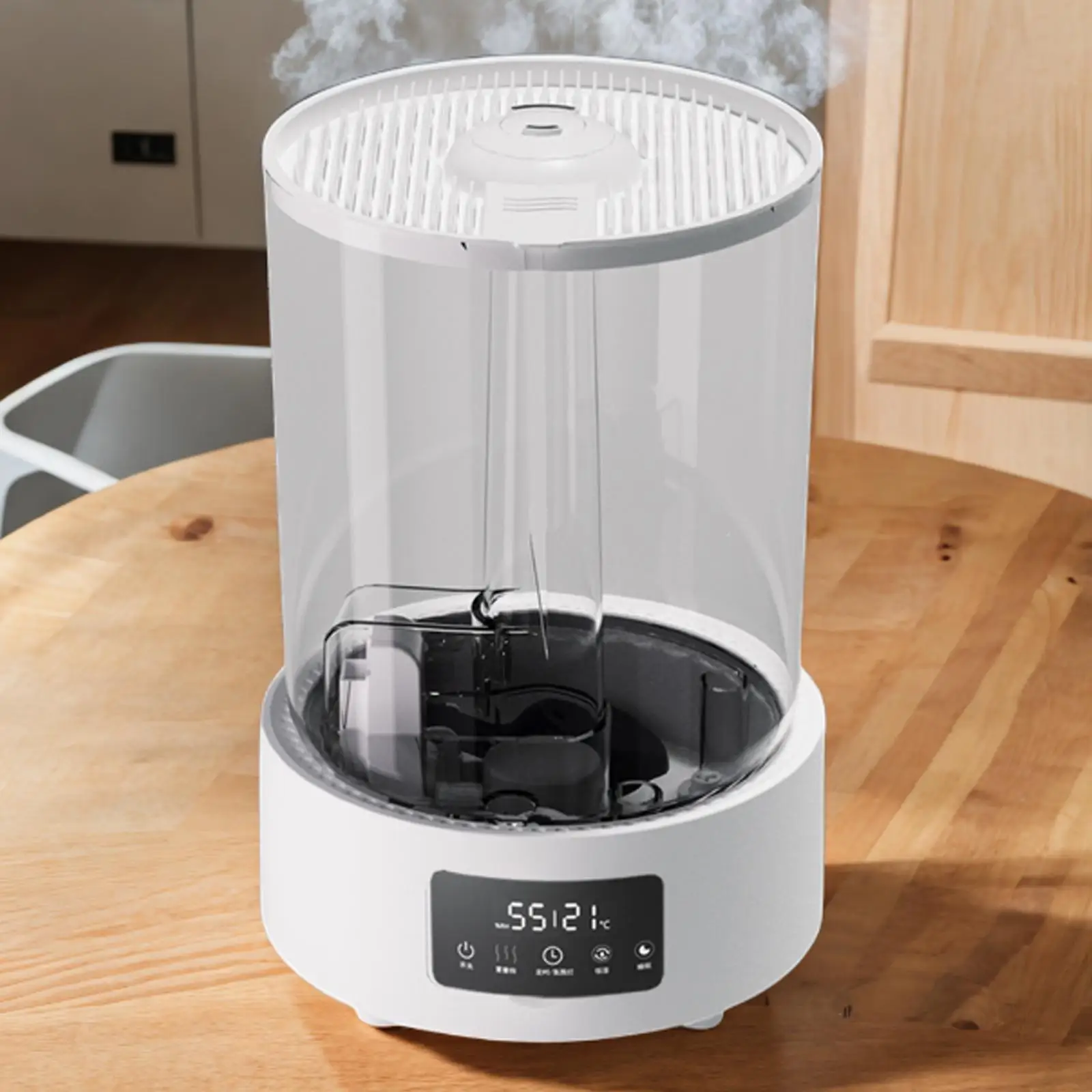 Pelembap udara kabut dingin, Meja Yoga kapasitas besar 5L dapat diatur dengan lampu malam, pelembap udara kecil untuk kamar anak-anak