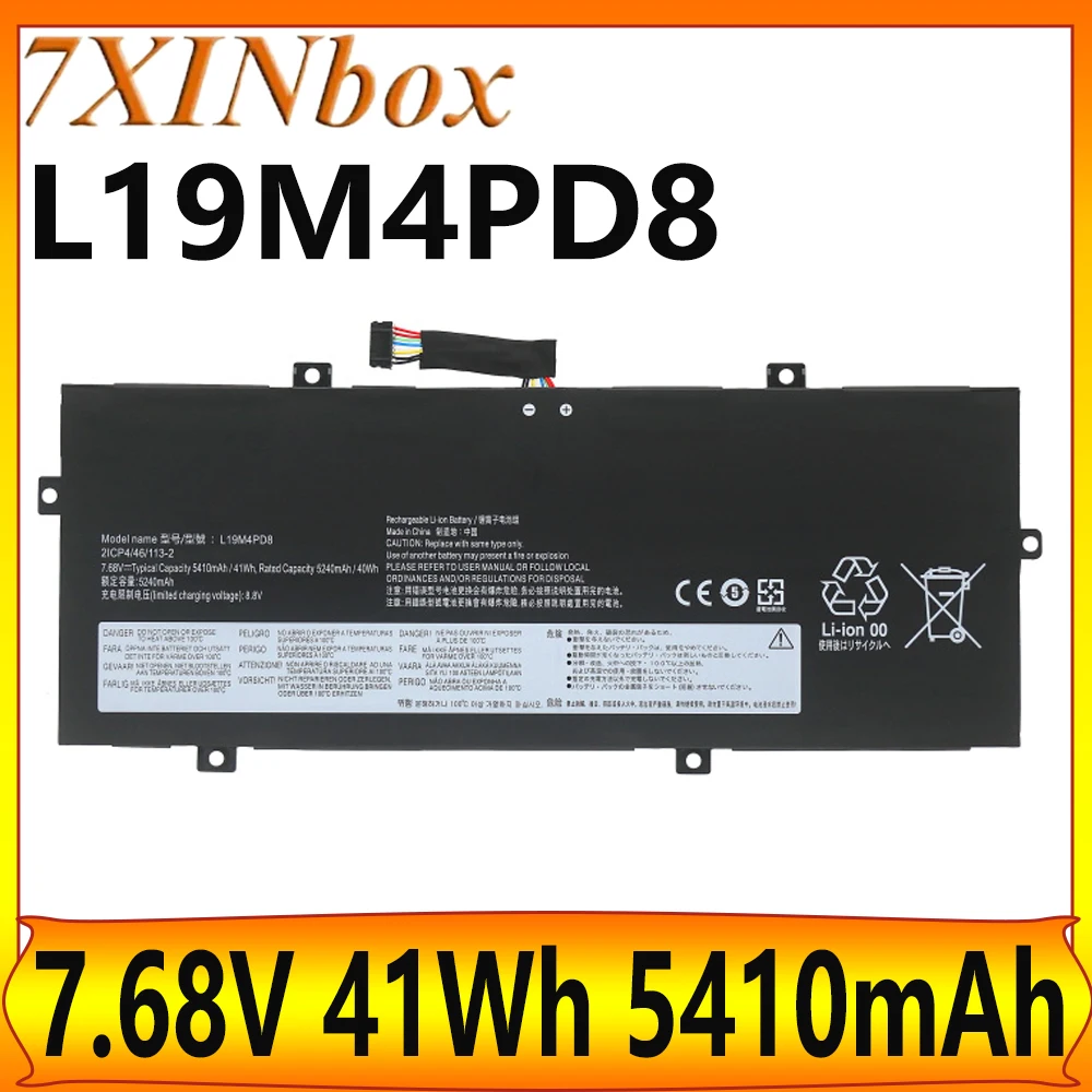 

7XINbox L19M4PD8 L19C4PD8 7.68V 5410mAh 41Wh Laptop Battery For Lenovo Yoga Duet 7-13IML05 Series 2ICP4/46/113-2