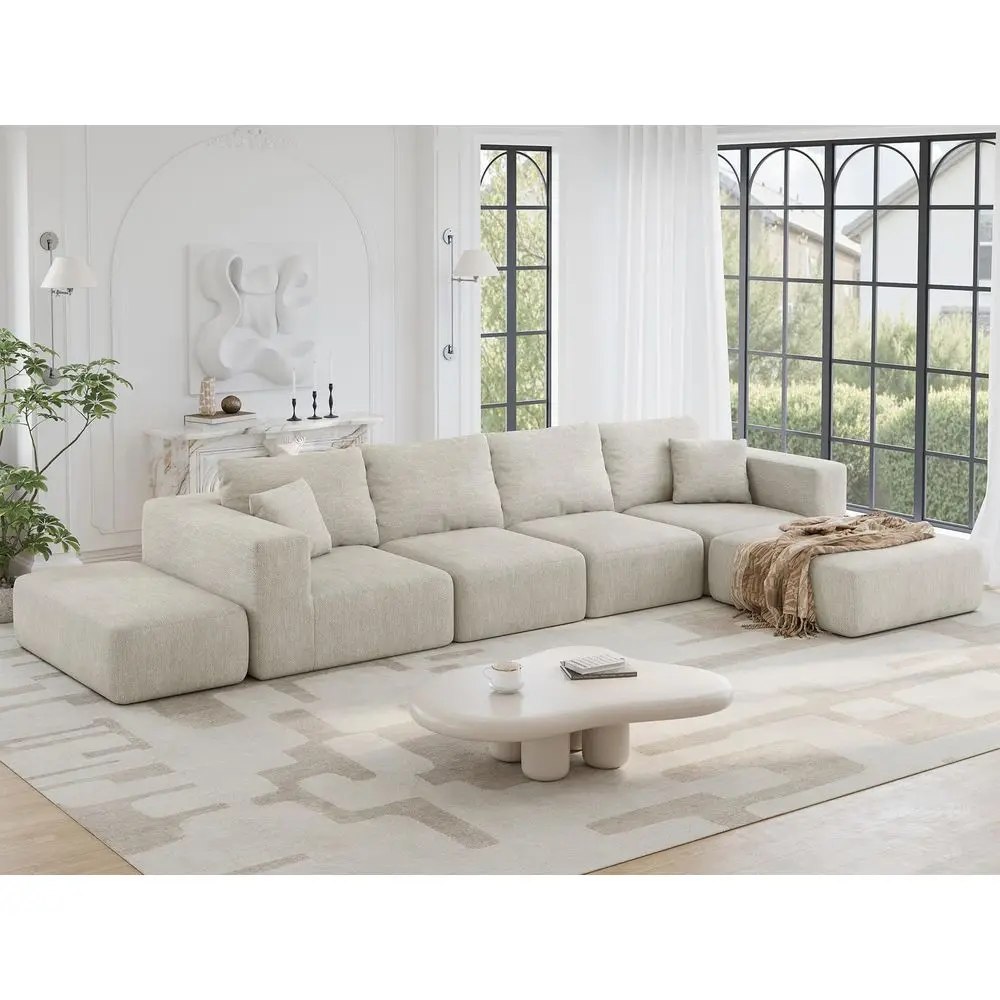 

Modern Boneless Couch, Oversized 2in1 Modular Sectional Sofa Bed, Extra Deep Seat holstery Cloud Couch, Boneless Couches for
