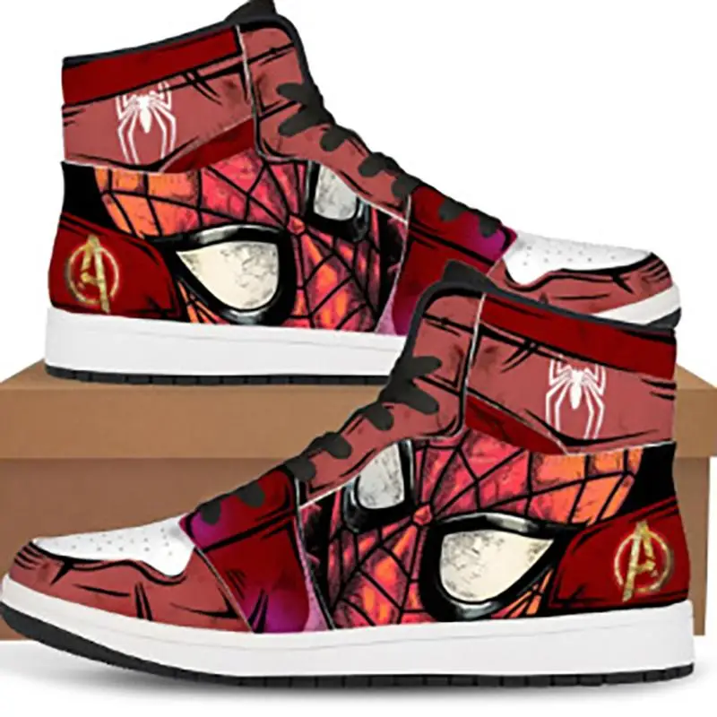 Superhero Series Deadpool Spider-Man High-Top Sneakers Captain America Retro Classic Boys and Girls Shoes Gift