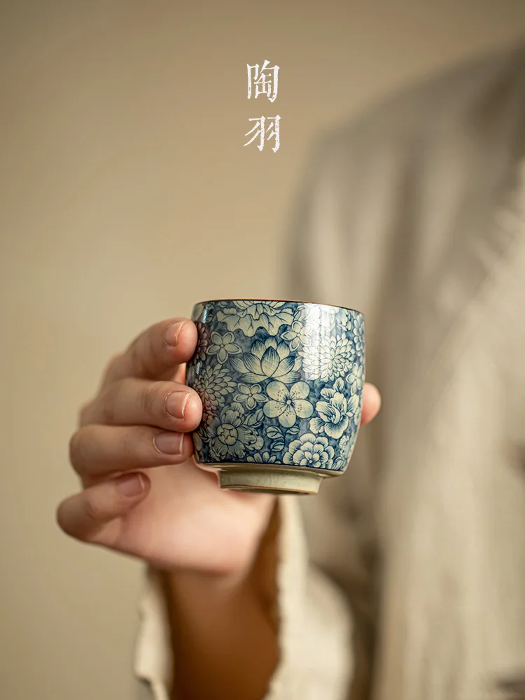 Blue And White For Personal Female Use Master Small Tea Cup, Japanese Zen CeramiC Ruyao Single Cup