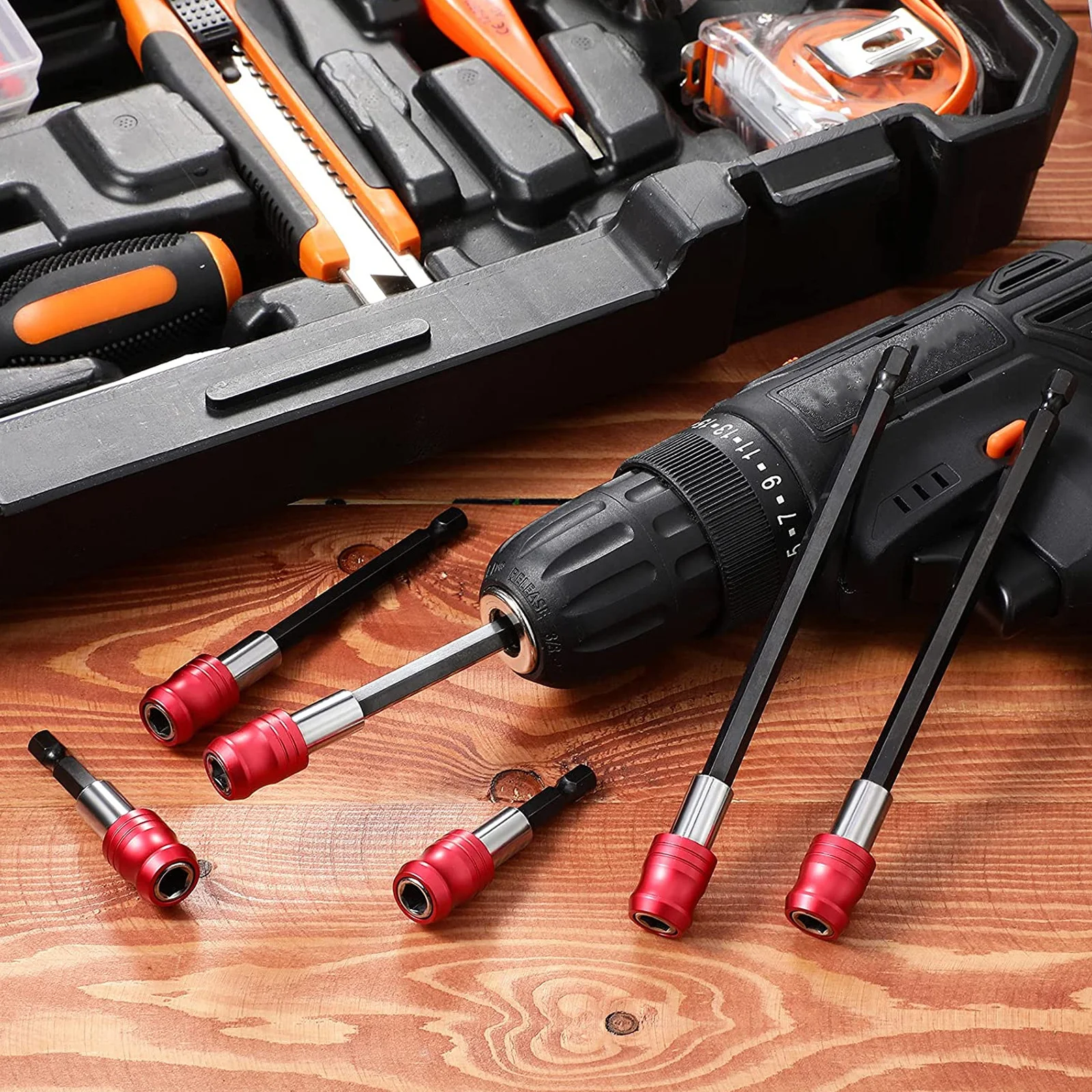 

2 set Stainless Steel Drill Bit Extension 1/4 Inch Magnetic Screwdriver Bit Holder For Diy Repair High Hardness Wear Resistant