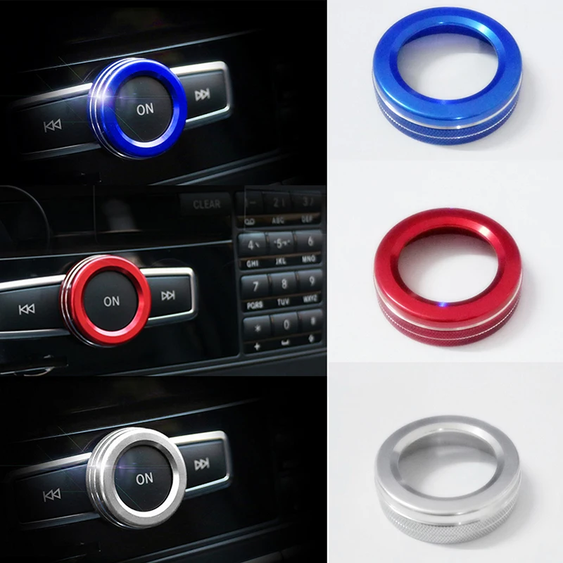 1pc Volume Adjustment Knob Decoration Cover Ring for Mercedes-Benz X164 X166 W251 W168 Center Console Knob Trim Car Interior