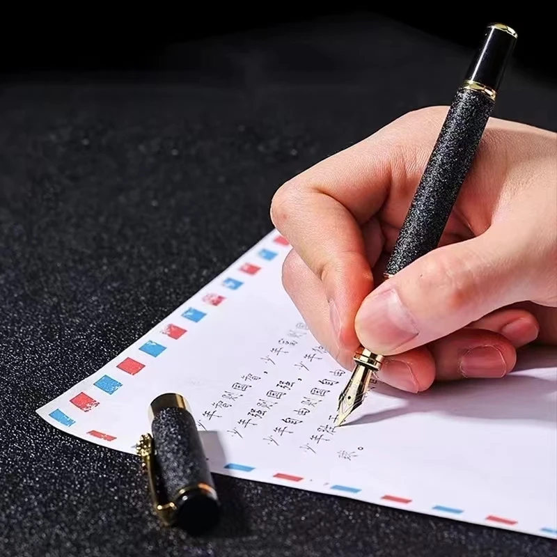 1PCS Engraving Custom Dragon Pen Luxury Office Supply School Kit Fountain Ink High Quality Personalized Black Metal Gift Set