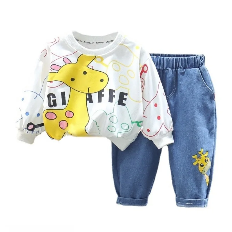 New Spring Autumn Children Girls Clothes Suit Baby Boys Cartoon T-Shirt Pants 2Pcs/Sets Toddler Casual Costume Kids Tracksuits