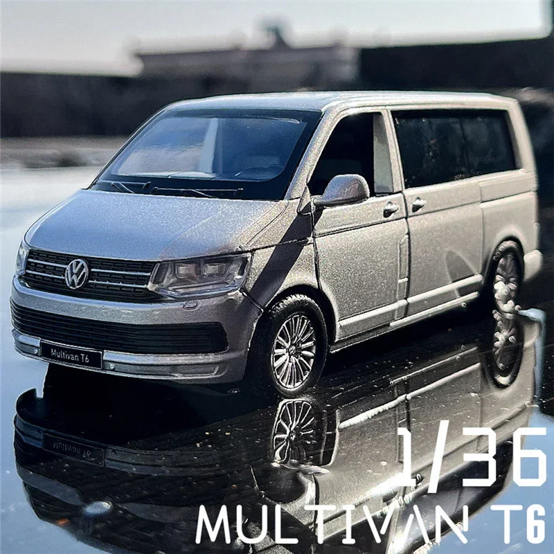 1:36 Zinc Alloy Bus Volkswagens Multivan T6 Alloy Car Model Diecast Metal MPV Car Model High Simulation Collection Toy Gift