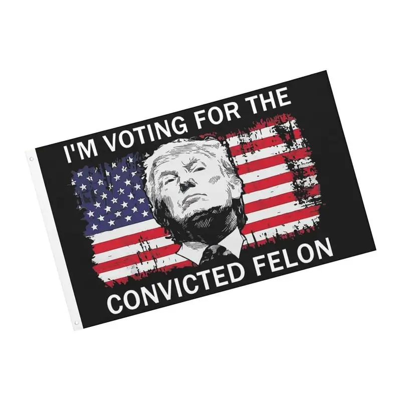 Trump Flag 2024 3X5 Ft Convicted Felons Tapestry Wall Decor Decorative Trump Banner Flag Sign For University Dorm Classroom