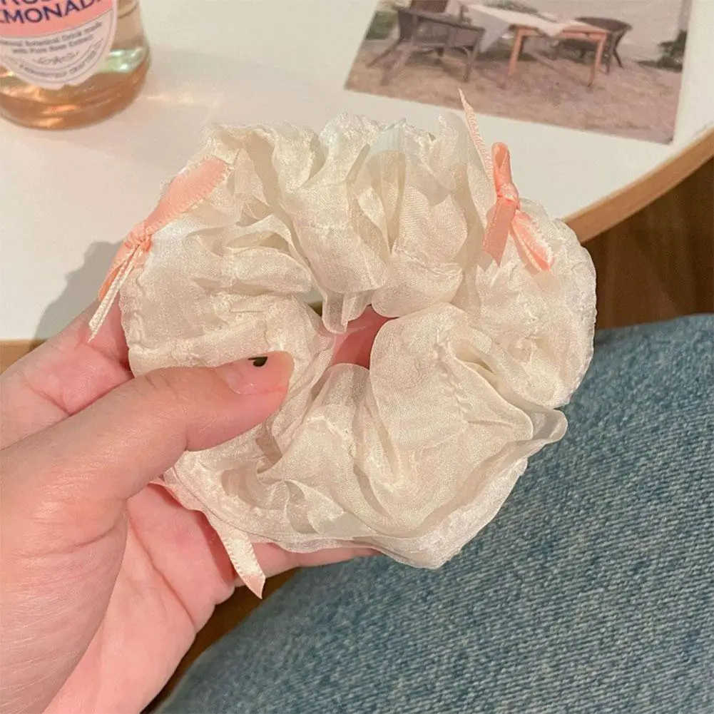 1 PC ริบบิ้นผีเสื้อสําหรับผู้หญิงหวานบัลเล่ต์สไตล์โบว์ขนาดใหญ่ลําไส้ผม Forest-Fairy เชือกผมอุปกรณ์เสริมผม