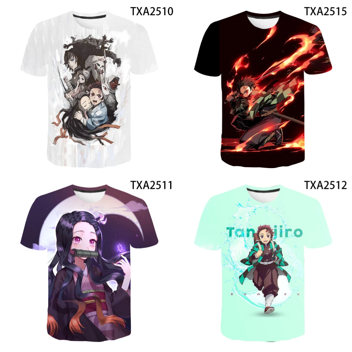 

2025-26 Summer Hot-selling New Ghost Extermination Blade Series 3D Printing Design Role-playing T-shirt Casual Street Top