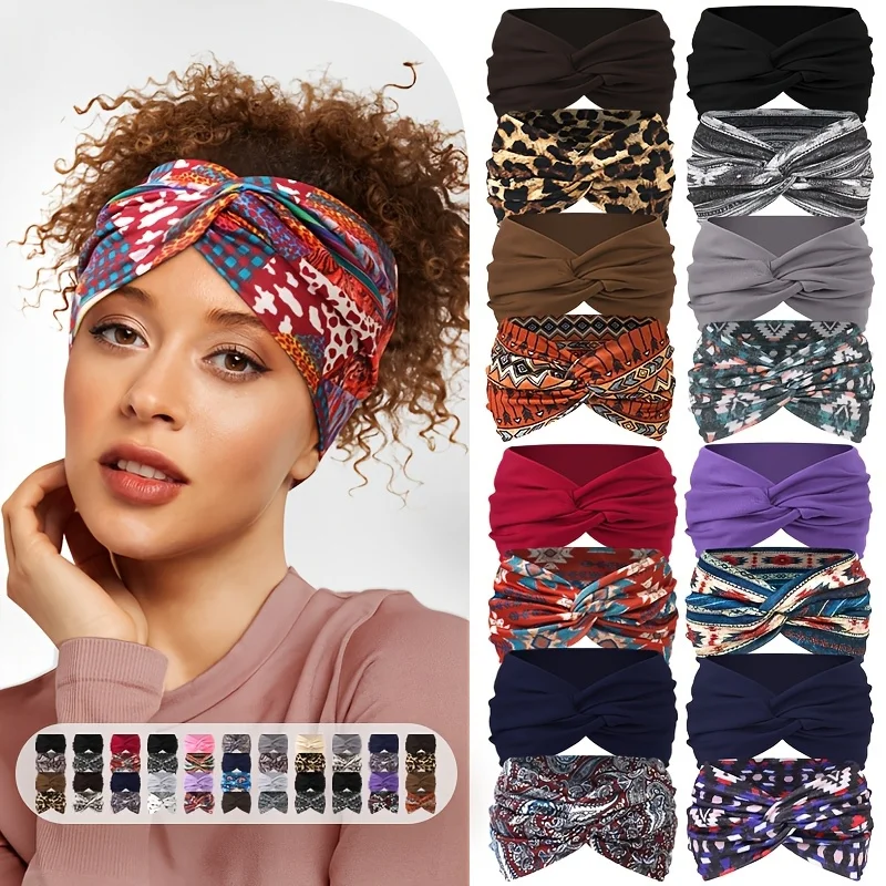 

4pcs/set Women' Wide Edge Print Solid Color Cross Fashion Blouse Suitable for Casual & Professional