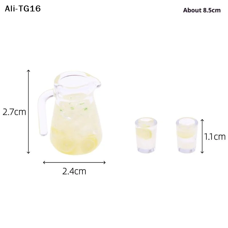 HMA76-2025 1 Set 1:12 Puppenhaus Miniatur-Möbel Zubehör Plastik Teetassen und Teekanne Set Spielzeug für Kinder Weihnachtsgeschenk