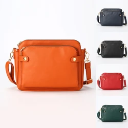 Crossbody Leather Shoulder Bags And Clutches Women's Three-Layer Pu Leather Crossbody Shoulder Bag Ladies Zip Satchel Bags