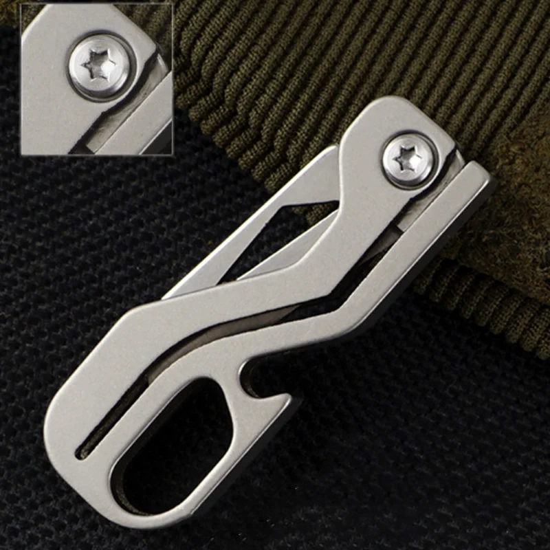 Imagem -03 - Edc Titanium Alloy Mini Knife Equipamento de Camping Unboxing Holiday Gift Chaveiro Pendurado Outdoor Multi Tools